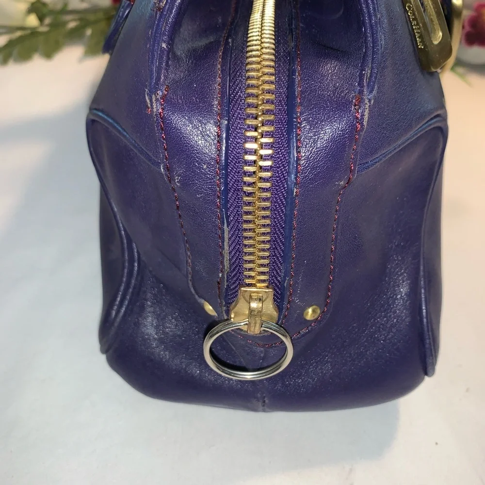 Cole Haan Alexa Blue Leather Satchel - Picture 7 of 12